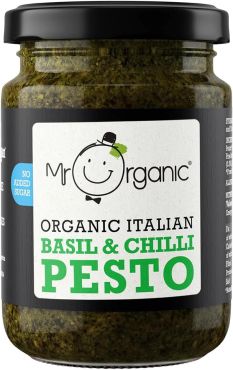 Mr Organic Organic Nas Basil And Chilli Pesto, 130 G, 6 Pieces Per Carton